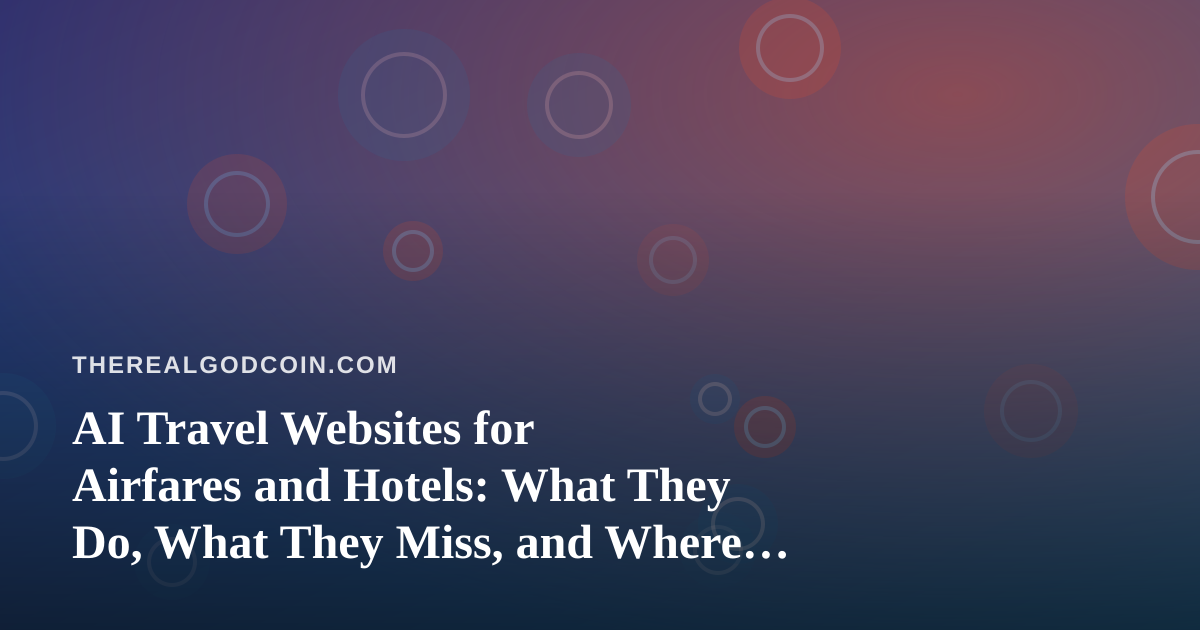 AI Travel Websites for Airfares and Hotels: What They Do, What They Miss, and Where Crypto Fits